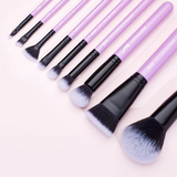 Jessup | Pansy Purple 9Pcs Essential Makeup Brush Set with Storage Bag