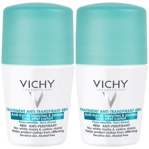 Vichy 48 Hour 'No-Trace' Anti-Perspirant  Deodorant 50ml x 2